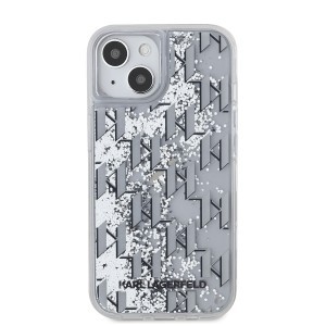 Karl Lagerfeld Liquid Glitter Monogram Gradient tok iPhone 14 fehér