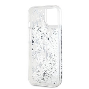 Karl Lagerfeld Liquid Glitter Monogram Gradient tok iPhone 14 fehér