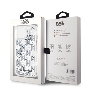 Karl Lagerfeld Liquid Glitter Monogram Gradient tok iPhone 14 fehér