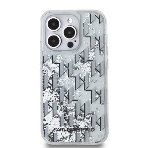 Karl Lagerfeld Liquid Glitter Monogram Gradient tok iPhone 14 Pro Fehér