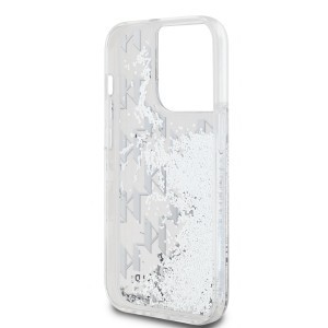 Karl Lagerfeld Liquid Glitter Monogram Gradient tok iPhone 14 Pro Fehér