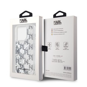 Karl Lagerfeld Liquid Glitter Monogram Gradient tok iPhone 14 Pro Fehér