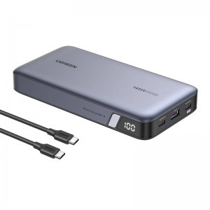 Powerbank 25000mAh Ugreen PB205, USB + 2x USB-C, 145W PD (szürke)-1