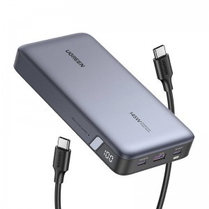 Powerbank 25000mAh Ugreen PB205, USB + 2x USB-C, 145W PD (szürke)-2
