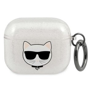 Karl Lagerfeld KLA3UCHGS AirPods 3 tok ezüst Glitter Choupette