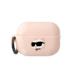 Karl Lagerfeld KLAP2RUNCHP AirPods Pro 2 tok rózsaszín/rózsaszín Szilikon Choupette Head 3D