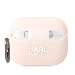 Karl Lagerfeld KLAPRUNCHP AirPods Pro tok rózsaszín/rózsaszín szilikon Choupette fej 3D