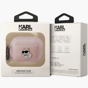 Karl Lagerfeld KLAP2HNCHTCP Airpods Pro 2 cover rózsaszín/rózsaszín Ikonik Choupette tok