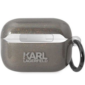 Karl Lagerfeld KLAP2HNKCTGK AirPods Pro 2 tok fekete/fekete csillogós Karl&Choupette