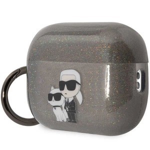 Karl Lagerfeld KLAP2HNKCTGK AirPods Pro 2 tok fekete/fekete csillogós Karl&Choupette