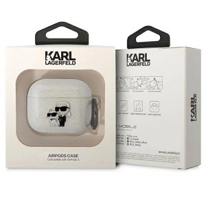 Karl Lagerfeld KLA3HNKCTGT AirPods 3 tok transzparens glitter Karl&Choupette