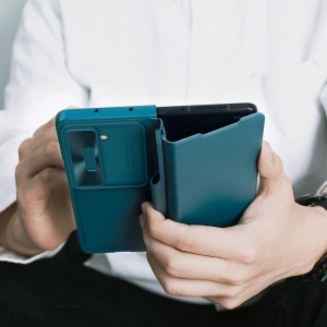 Nillkin Qin Leather Pro bőrtok kamera védővel Samsung Galaxy Z Fold 5 - Fekete tok