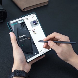 Nillkin Qin Leather Pro bőrtok kamera védővel Samsung Galaxy Z Fold 5 - Fekete tok