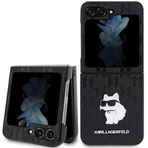 Karl Lagerfeld Saffiano Monogram Choupette Pin puzdro Samsung Galaxy Z Flip 5 - čierna