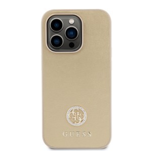 Guess PU 4G Strass Metal Logo tok iPhone 15 Pro Max Gold