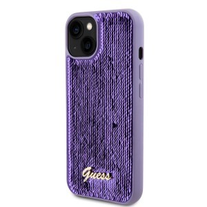 Guess Sequin Script Logo tok iPhone 13-hoz lila