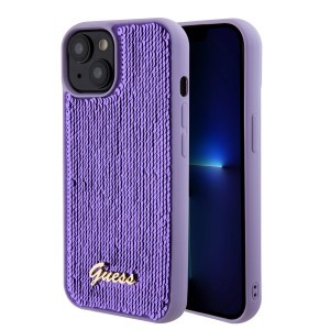 Guess Sequin Script Logo tok iPhone 15 Plus Purple