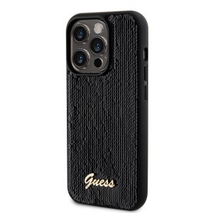 Guess Sequin Script Logo tok iPhone 14 Pro-fekete