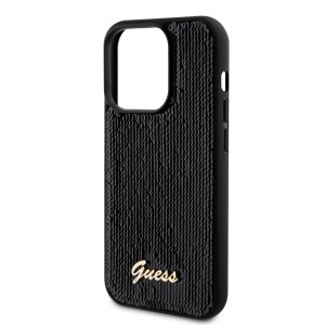 Guess Sequin Script Logo tok iPhone 14 Pro-fekete