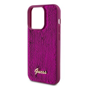 Guess Sequin Script Logo tok iPhone 14 Pro Max Magenta