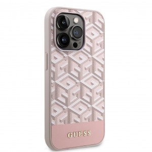 Guess PU G Cube MagSafe tok iPhone 13 Pro Pink