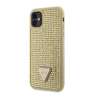 Guess Rhinestones Triangle Metal Logo tok iPhone 11-hez Arany