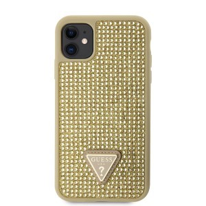 Guess Rhinestones Triangle Metal Logo tok iPhone 11-hez Arany