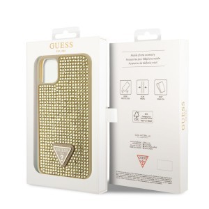 Guess Rhinestones Triangle Metal Logo tok iPhone 11-hez Arany