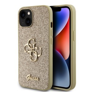 Guess PU Fixed Glitter 4G Metal Logo iPhone 13 tok Arany