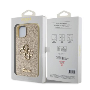 Guess PU Fixed Glitter 4G Metal Logo iPhone 13 tok Arany