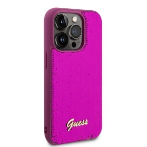 Guess Sequin Script Logo tok iPhone 14 Pro Magenta