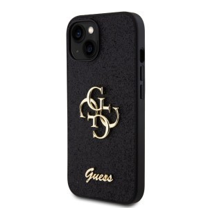 Guess PU Fixed Glitter 4G Metal Logo tok iPhone 13-hoz fekete