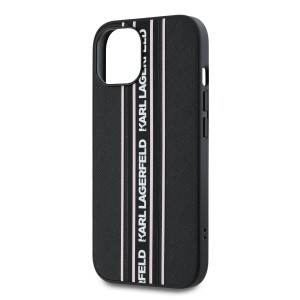 Karl Lagerfeld PU Saffiano Athleisure Stripe és Pánt tok iPhone 15-höz Rózsaszín