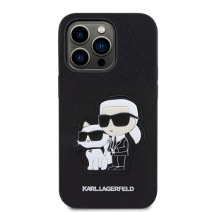 Karl Lagerfeld PU Saffiano Karl and Choupette tok iPhone 14 Pro Max fekete