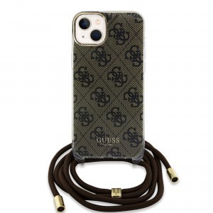 Guess IML 4G Printed Crossbody Strap tok iPhone 15 Barna