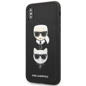 Karl Lagerfeld Saffiano Karl&Choupette Head tok iPhone XS Max - fekete