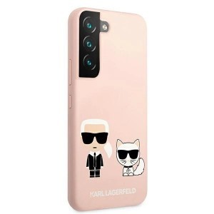 Karl Lagerfeld KLHCS22MSSKCI S22+ S906 hardcase világos rózsaszín Silicone Ikonik Karl & Choupette tok