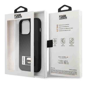 Karl Lagerfeld KLHCP13L3DKPK iPhone 13 Pro fekete kemény tok Ikonik Patch