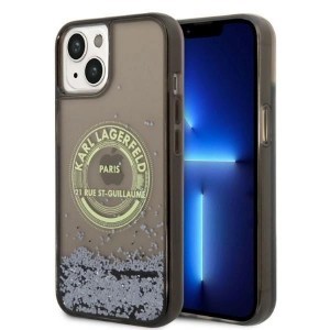 Karl Lagerfeld Liquid Glitter RSG tok iPhone 14 Plus - fekete