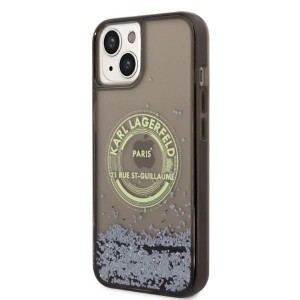 Karl Lagerfeld Liquid Glitter RSG tok iPhone 14 Plus - fekete