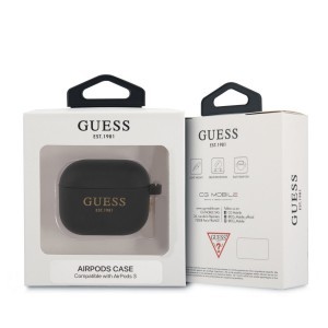 Guess 4G Charm Szilikon Tok AirPods 3 Fekete