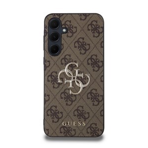 Guess PU 4G Metal Logo tok Samsung Galaxy A35 5G-hez Barna