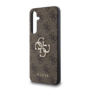 Guess PU 4G Metal Logo tok Samsung Galaxy A35 5G-hez Barna