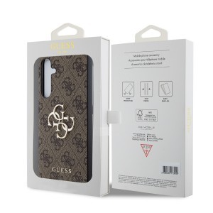 Guess PU 4G Metal Logo tok Samsung Galaxy A35 5G-hez Barna