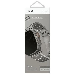 Uniq Osta rozsdamentes acél szíj Apple Watch 1/2/3/4/5/6/7/8/SE/SE2/Ultra 42/44/45/49mm - ezüst