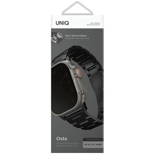 Uniq Osta Rozsdamentes Acélszíj Apple Watch 1/2/3/4/5/6/7/8/SE/SE2/Ultra 42/44/45/49mm - Fekete