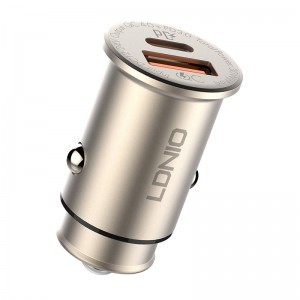 LDNIO C506Q USB, USB-C autós töltő + Lightning kábel