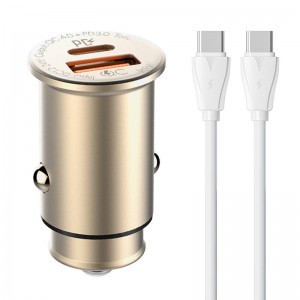 LDNIO C506Q USB, USB-C Autós töltő + USB-C - USB-C Kábel