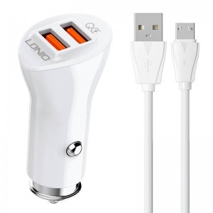 LDNIO C511Q 2USB autós töltő + MicroUSB kábel