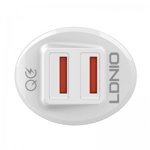 LDNIO C511Q 2USB autós töltő + Lightning kábel